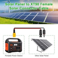 10AWG 6FT Solar Panel to XT90 Female Adapter Cable 300V 30A XT90 Solar 6Ft