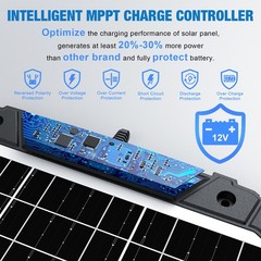25W 12V Solar Powered Battery Charger Maintainer Smart MPPT Controller