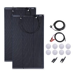 200W Flexible Solar Panel kits 12V W/ Controller RV Camp Power Battery Charging