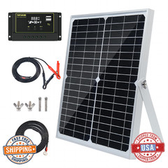 Topsolar 30W 12V/24V Solar Panel Kit Monocrystalline Battery Trickle Charger Mai