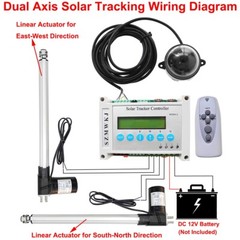 LCD Solar Panel Tracking Tracker Controller W/ 2*6000N 8″ Linear Actuator System
