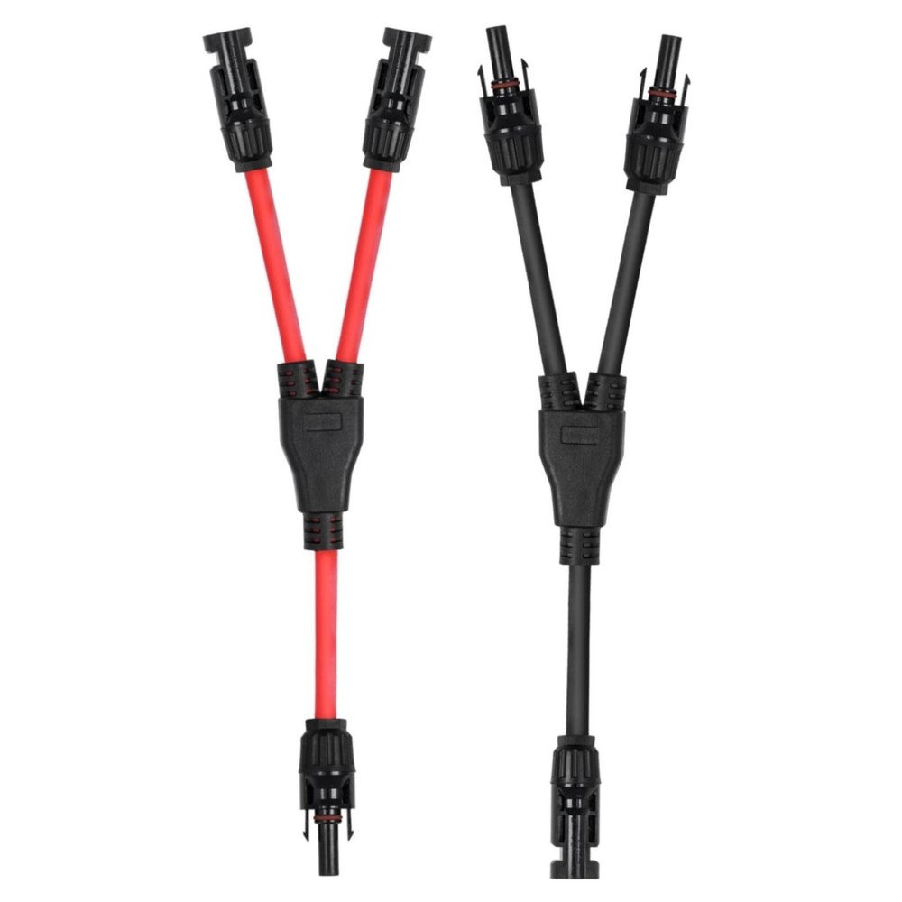 Solar Y Branch Connectors 10AWG Parallel Adapter Red Black