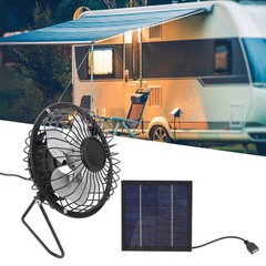 Solar Panel Fan Portable Mini USB Cooling Fan for Greenhouse RVs Camping Attic