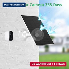 FUTUREZEN 2W Solar Panel for Security Cameras, 5V Solar Charger for Rechargeable