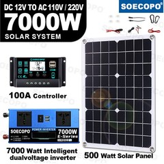 7000W 100A 110V Solar Panel Kit Complete Solar Power Generator Home Grid Systeac