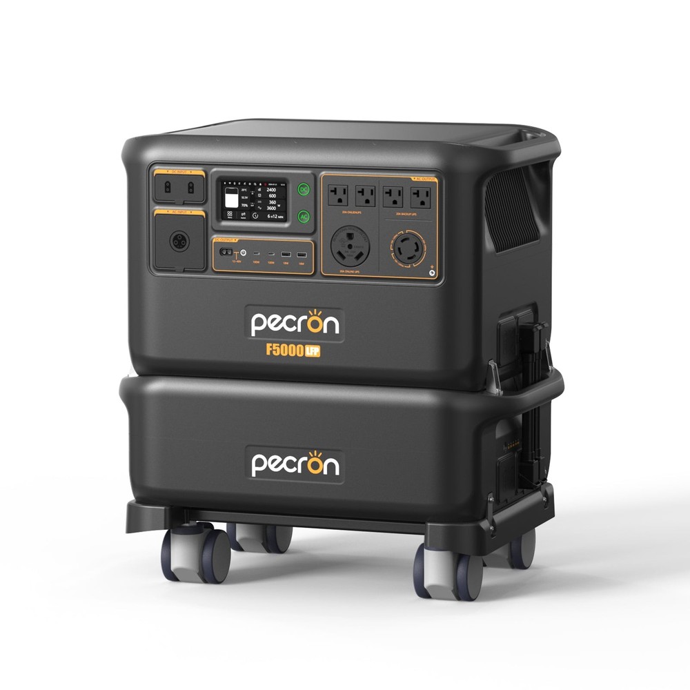 Dual Voltage 120V/240V PECRON F5000LFP Portable Power Station & FP5000 Battery
