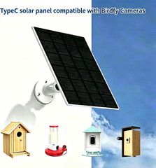 Type-C Solar Panel Charger for Birdfy Feeder Camera, 9.8Ft Charging Cable, IP65