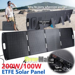 Foldable Solar Panel 200W Portable Outdoor Solar Charger Kit USB DC Type-C