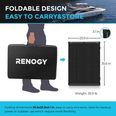 Open Box Renogy 200Watt 12Volt Mono Solar Suitcase W/20A Voyager for RV Camping