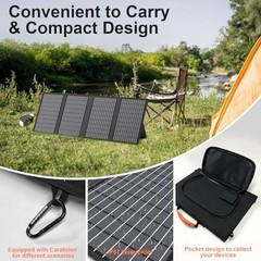 Portable Solar Panel Charger with USB-C, USB-A and DC Outputs – Foldable 60W