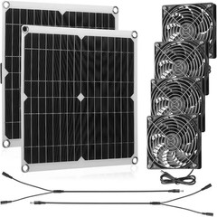 20W 16V Solar Panel Exhaust Fan Kit USB Portable Solar Powered Fan for Greenhous