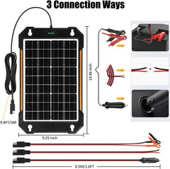 12W Solar Battery Charger & Maintainer with Smart MPPT for Cars & RVs