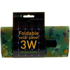 3W PowerNeed Waterproof Folding USB 0.6A Flexy Solar Panel, Camo, s3W1C