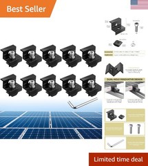 10-Piece Solar Panel Mounting Bracket Kit – Durable Aluminum with Easy Install
