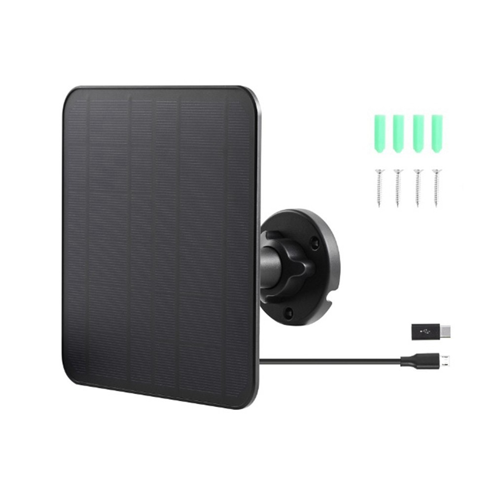 5V 5W Solar Panel with Cable Camera Solar Panel 360°Adjustable Mounting5569