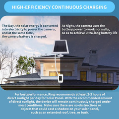Solar Panel for Ring Camera(2Nd Generation) Dustproof Waterproof 5W Solar Panel