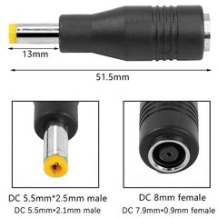 Solar Panel Adapter, DC7909 Female to DC5525 Male Connector, 8mm 3-Pack