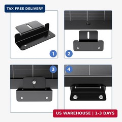Solar Panel Mounting Z Brackets, Black Aluminum 8-Pack Set | Lightweight Corrosi