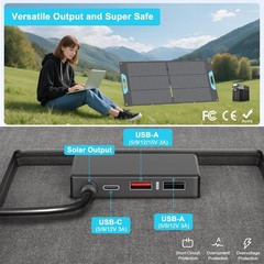 110W Portable Solar Panel Power Station N-Type Foldable Solar Charger 23.5% High