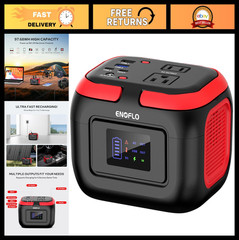 Portable Power Station 97.68Wh Solar Generator, 110V AC/DC/USB, LED Light, Campi