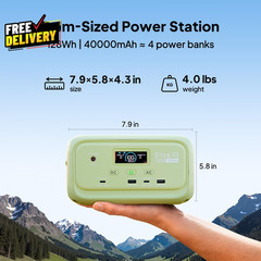 Elite 10 Mini Portable Power Station 128Wh LiFePO4 200W AC Solar Generator