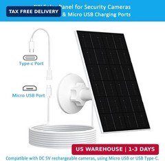 Zivif USB Solar Panel for Security Camera, 4W Solar Charger for Rechargeable Bat