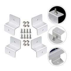 4Pcs Durable Aluminum Solar Panel Mounting Z Brackets for Home Use Silver