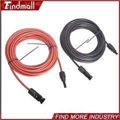 Findmall 10AWG Black + Red 30FT Solar Panel Extension Cable Wire Connector
