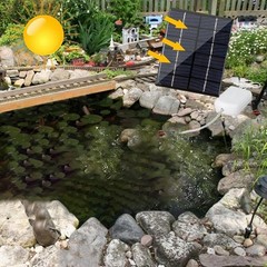 Solar Oxygen Pump for Fish Ponds and Tanks 2W 6V with Air Stones and Tubing