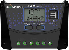 50A Solar Charger Controller 12V 24V Auto, Solar Panel Battery Intelligent Regul