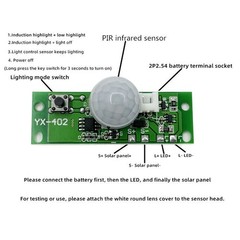 3.7V Solar Circuit Board with Infrared Human Body Induction for Outdoor Lights