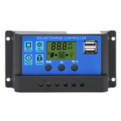 Solar Panel Controller LCD Battery Control USB Output 12V/24V 30A