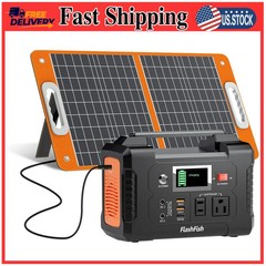 Flashfish 200W Portable Power Station 40800mAh Solar Generator AC DC USB Ports