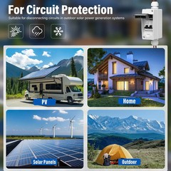 40A DC Solar Disconnect Switch 400V 2 Pole PV Shut Off Box IP65 Waterproof Case