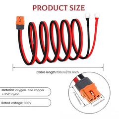 10AWG XT60i Female to M8 Ring Terminal Battery Solar Charging Cable Adapter