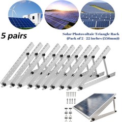 5Pairs Solar Panel Tilt Mount Brackets Ground Roof Mounting Kit Adjustable