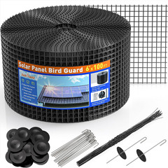 6 Inch by 100 Foot Solar Panel Bird Guard Mesh Critter Fence with Fasteners PVC