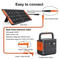 50FT 14AWG Solar Panel Extension Cable, DC7909 Male to Female, Compatible with P