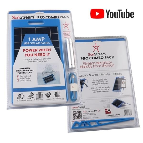 G24047 ` Powerful 5.5V 6Watt Solar Panel and 3400mA Power Bank & Flashlight