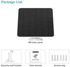 Solar Panel for Ring Camera, 5W Camera Solar Panel Compatible with Ring Stick Up