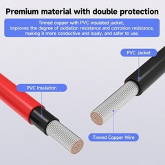 20FT 10 AWG Solar Panel Extension Cables, PV Wire Male to Female Connectors