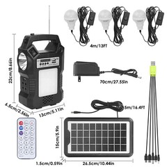 Solar Power Station Rechargeable Backup Power Bank Flashlight Portable Power New