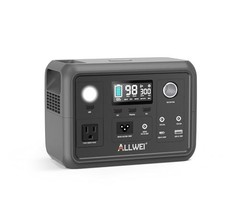 Portable Power Station 300W Peak 600W, 256Wh LiFePO4 Battery, Solar Generator, 6