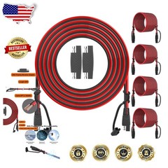 25ft SAE to SAE Extension Cable 16AWG 4-Pack Water Resistant Connectors