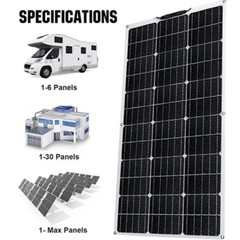 150-900W 12V Monocrystalline Solar Panel Module Off Grid PV Power f/ Home RV Car