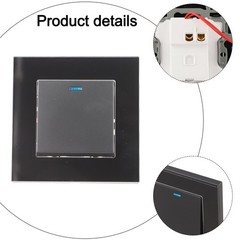 Contemporary Design Rocker Switch Tempered Glass Material European Standard