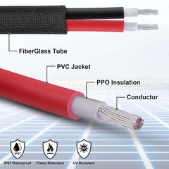 50FT 10AWG Solar Panel Extension Cable with Connectors for Solar Systems