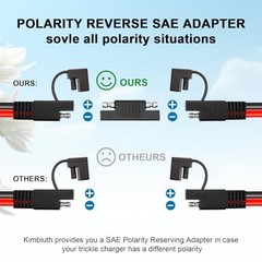 0AWG Solar Panel to SAE Adapter Cable SAE Plug Cable PV Solar Extension 50FT 1