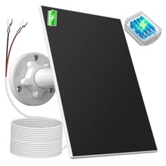 Solar Panel Charger for Ring Doorbell, Built-in 4000mAh Battery for White