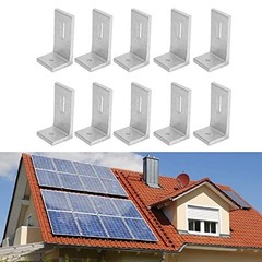 10-Pack Heavy-Duty Aluminum L-Foot Solar Panel Mounting Brackets, Waterproof PV